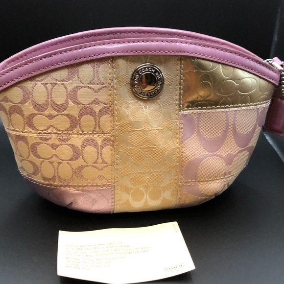 Coach Shiny Metallic Leather Lilac cosmetics bag - Picture 2 of 14